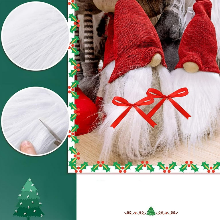 24 Sets Dwarf Beard Christmas Stuff Items Faux Fur Doll Gnome Beards for  Crafting DIY Fake Crafts Circle Beads 