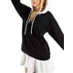 thumbnail image 4 of Vestido de Manga Larga de Doble Capa con Capucha Casual para Mujeres Jess by Meiko Color Negro, 4 of 7