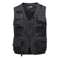 thumbnail image 2 of GrmtClth Men's Utility Fishing Vest Hunting Multi Pockets Sleeveless Jacket Casual Breathable Outdoor Waistcoats Quick Dry Clothing Black L, 2 of 8