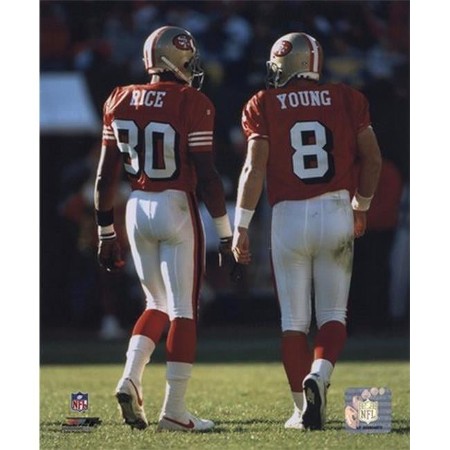 H2h Steve Young Jerry Rice Backs to Camera Sports Photo - 8 x 10