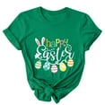 thumbnail image 6 of HOMBOM Crew Neck Easter Shirts for Women Short Sleeve Green T-shirt Easter Letter Print Y2k Tops Summer L, 6 of 7