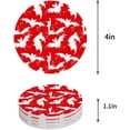 thumbnail image 1 of RYLABLUE Halloween Bat Pattern Red Set of 6 Round Coaster for Drinks, Absorbent Ceramic Stone Coasters Cup Mat with Cork Base for Home Kitchen Room Coffee Table Bar Decor, 1 of 5