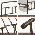 thumbnail image 5 of Alden Design Full  Size Metal Platform Bed with High Headboard for Adults, Bronze, 5 of 11