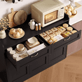thumbnail image 4 of Homfa 47.2" Kitchen Buffet Cabinet with 2 Drawers, 3-Door Sideboard Storage Cabinet with Adjustable Shelf for Dining Room, Black, 4 of 7