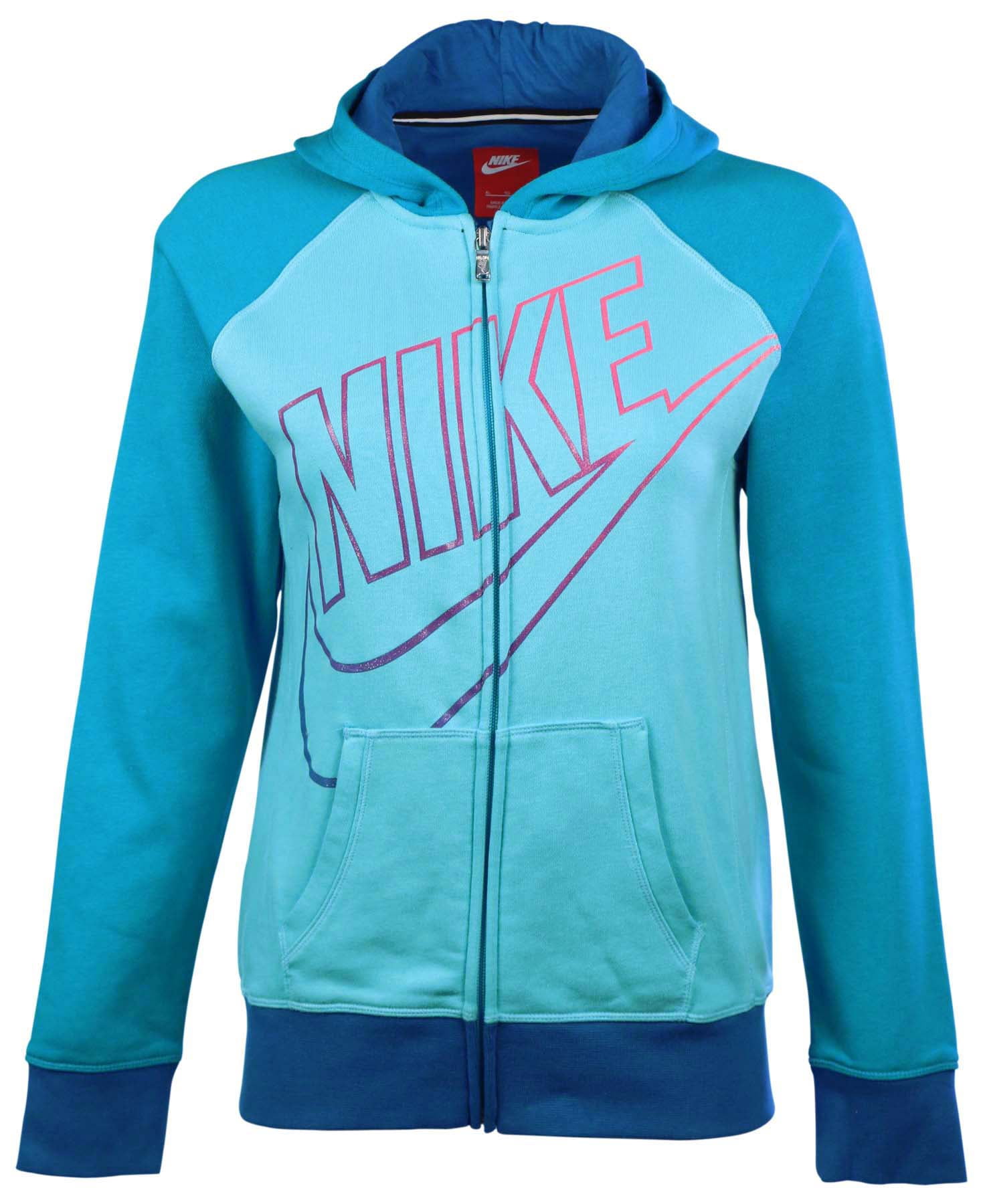 Nike Big Girls' (7-16) Sport Casual Full Zip Hoodie-Gamma Blue/Blue Lagoon  - Walmart.com