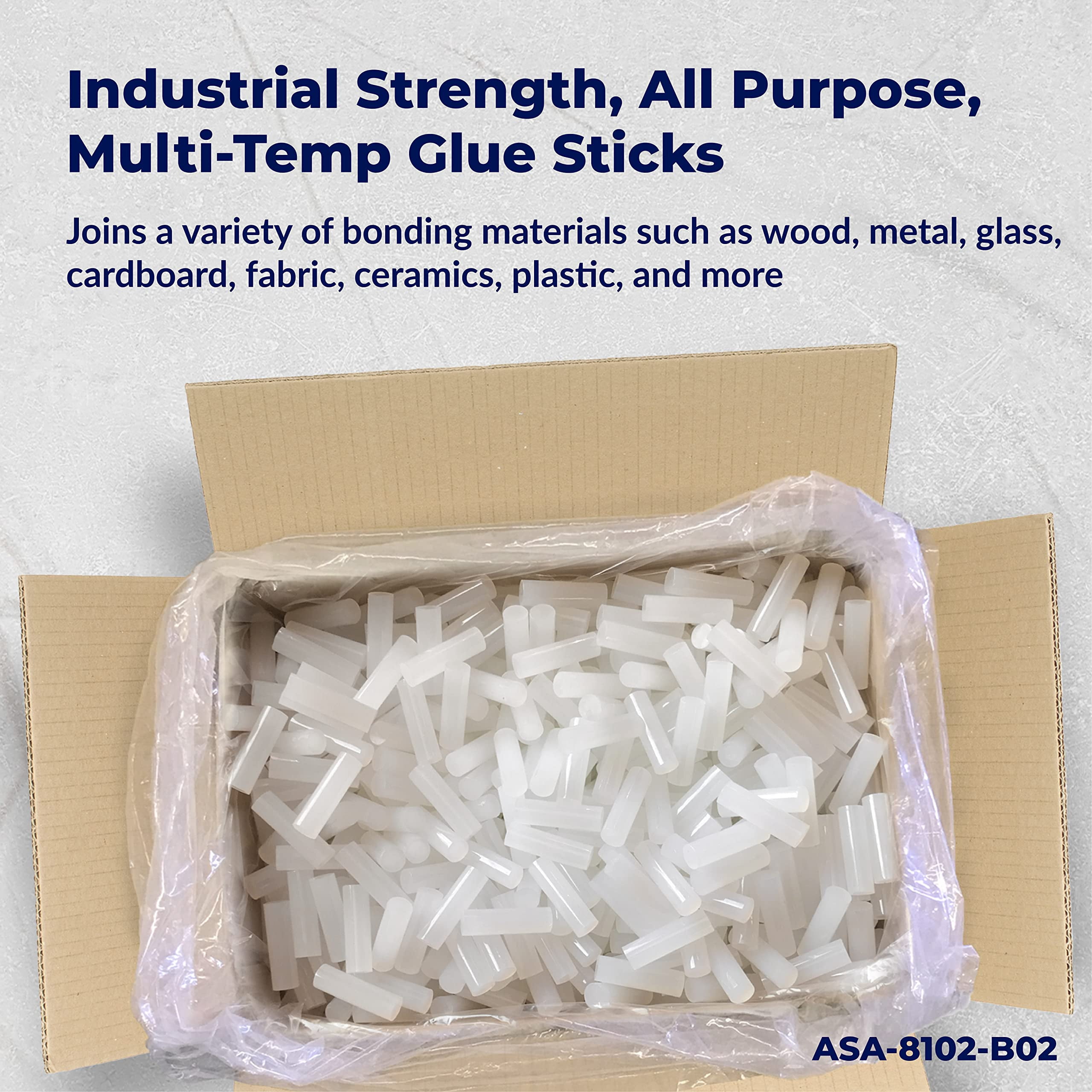 ASA 5/8" x 2", All-Purpose Hot Melt Glue Sticks | Strong Bond for Crafts & Industrial Use | 25 lb Pack (1416 Sticks)