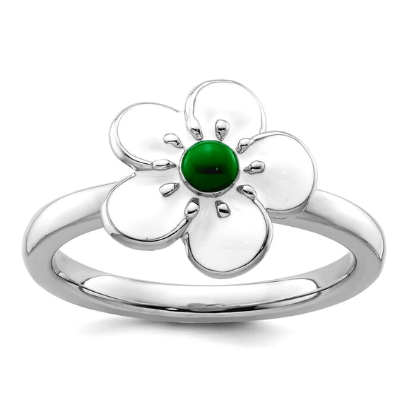 925 Sterling Silver Polished Stackable Hawthorn Ring Size 7 Stackable Ring for Women - 4.5 Grams