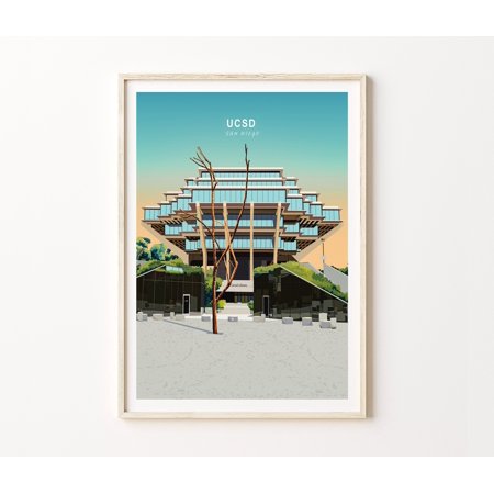 POSTER Geisel Library, San Diego Geisel Library Poster, University Campus Wall Art, La jolla Poster, UCSD, Graduating Gifts-UNFRAMED