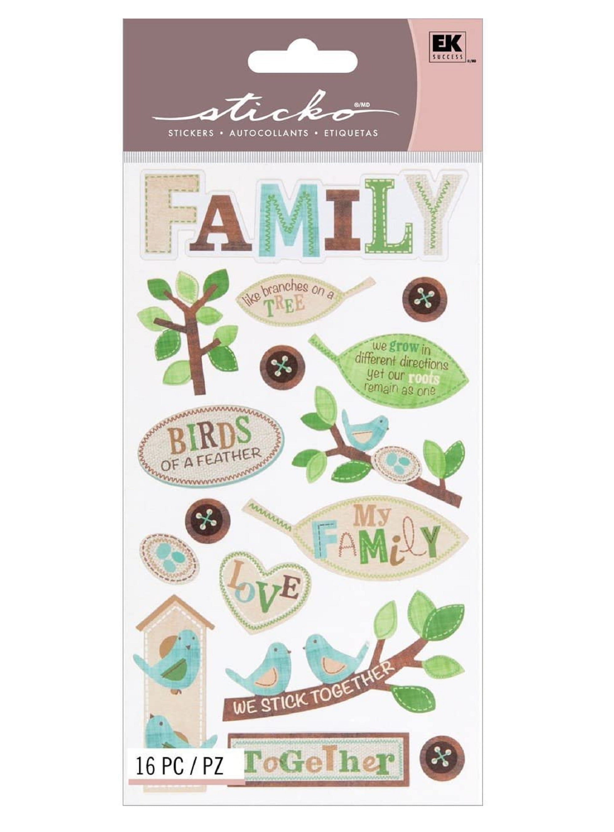 Sticko The Family Tree Stickers, 16 Piece
