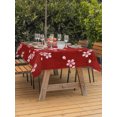 thumbnail image 4 of 60x102 Inch Outdoor Tablecloth with Umbrella Hole Zipper Rectangle Red Pink Cherry Blossom Rectangular Tablecloths Outside Waterproof Farmhouse Petals Falling Patio Table Cloth Cover for Picnic Party, 4 of 8