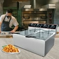 thumbnail image 5 of Commercial Deep Fryer with 2 Basket, 12.6QT/12L Countertop Electric Deep Fryer with Double Tanks and Temperature Control for Restaurant and Home Use, 1500 W+1500 W, 5 of 8