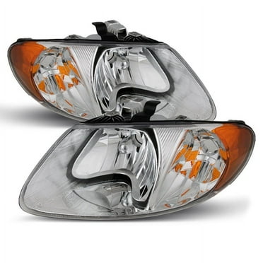 AKKON - For Chrysler Town & Country OE Replacement Chrome Bezel Headlights Driver/Passenger Head Lamps Pair New