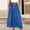 Blue, variant on Dxzfnsa Skirts for Women Casual Flowy High Waist Drawstring Below Knee Midi Skirts Summer Womens Solid Color Elastic Waist Palazzo A-Line Long Skirts with Pockets