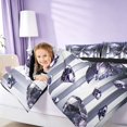 thumbnail image 5 of Homewish Glowing Butterfly Twin Bedding for Girls, Bling Stars Diamonds Bedding Comforter Set, Blue White, Black Reversible, 7-Piece, 5 of 7