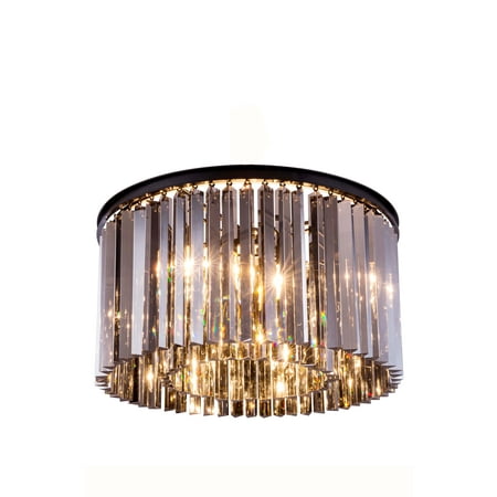 

1208 Sydney Collection Flush Mount D:26 H:13.5 Lt:8 Mocha Brown Finish (Royal Cut Silver Shade Crystals)