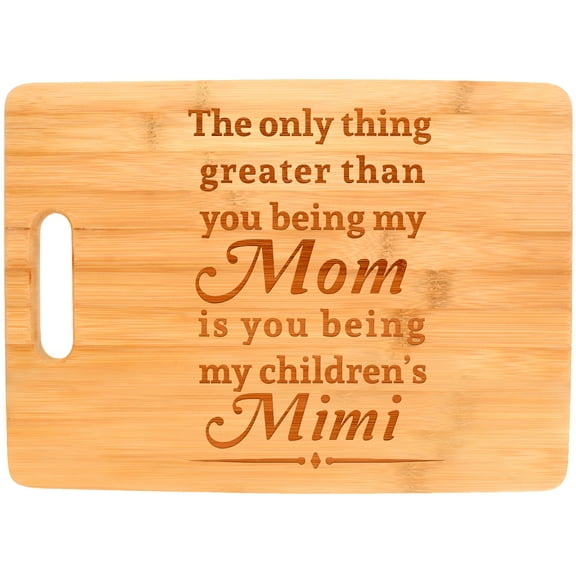 ThisWear Mimi Mom Gifts The Only Thing Greater My Mom My Children's Mimi Big Rectangle Bamboo Cutting Board