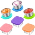 thumbnail image 1 of Qukaka 6 PCS Salad Dressing Container to Go,Handy Leakproof Stainless Steel Meal Prep Containers Reusable,Sauce Containers for Lunch Box, Picnics, Travel, Office and Kitchen Storage-1.6oz+2.7oz, 1 of 8