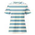 thumbnail image 5 of Fiudx Liquidación de Ahorros de Verano Blusa de Manga Corta con Cuello Redondo y Estampado para Mujer, 5 of 5