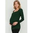 thumbnail image 2 of Solid Ruched Long Sleeve Square Neck Maternity Top, 2 of 3