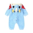thumbnail image 3 of FASHOFT Baby Boy Halloween Outfit Flannel Dinosaur Animal Onesies Fall Winter Cosplay Romper Loungewear For Kids Home Sleep Wear Halloween Blue 19-24 Months, 3 of 9