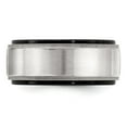 thumbnail image 4 of Edward Mirell Black Ti & Sterling Silver Brushed & Polished Milgrain Ring, 4 of 8