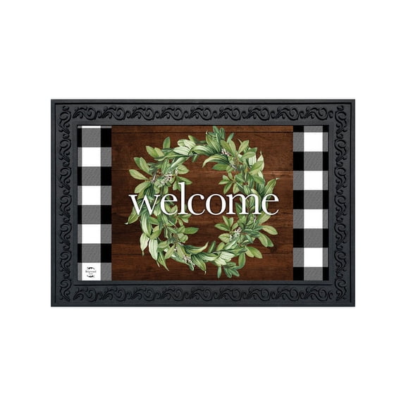 Briarwood Lane Doormat 30x18 Indoor Outdoor Farmhouse Wreath Spring For Spring Doormat