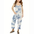 thumbnail image 2 of LNWUY Girls Summer Fashion Jumpsuit Sleeveless Jumpsuit with Pockets Pants Soft Comfy Breathable Strappy Long Pants Multicolor 5-6 Years, 2 of 6