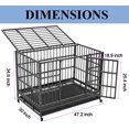 thumbnail image 2 of SHUSHIM 48'' Enhanced Heavy Duty Dog Kennel Crate Cage with Strong Metal Frame, Double Doors and Lockable Wheels, for Extra Large Dog Breeds, Pet Playpen, Black, 2 of 7