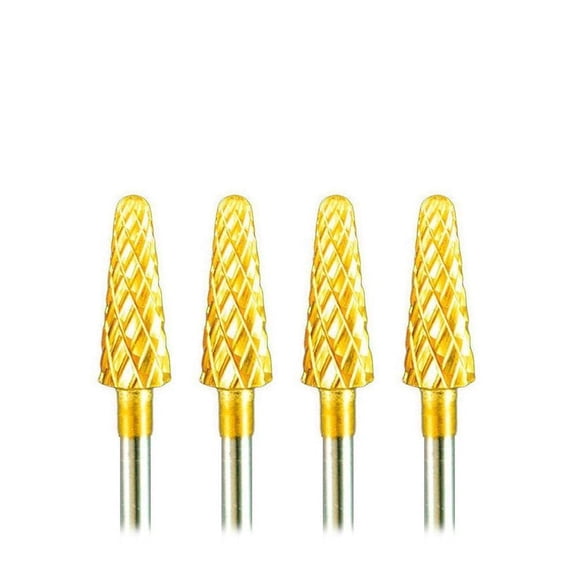 Gold Carbide Cone Bit -CC3- Four Pack for Nails | CC3-4PK