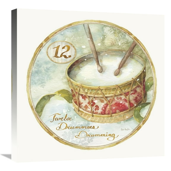 Global Gallery's '12 Days of Christmas XII Round' By Lisa Audit Stretched Canvas Wall Art