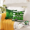 thumbnail image 3 of St Patricks Day Pillow Covers 16x16 Set of 4 Green Stripes Lucky Shamrock Throw Pillow Covers Velvet Saint Patricks Day Cushion Covers Pillow Cases for Outdoor Couch Sofa Decoration(16 Inch), 3 of 6