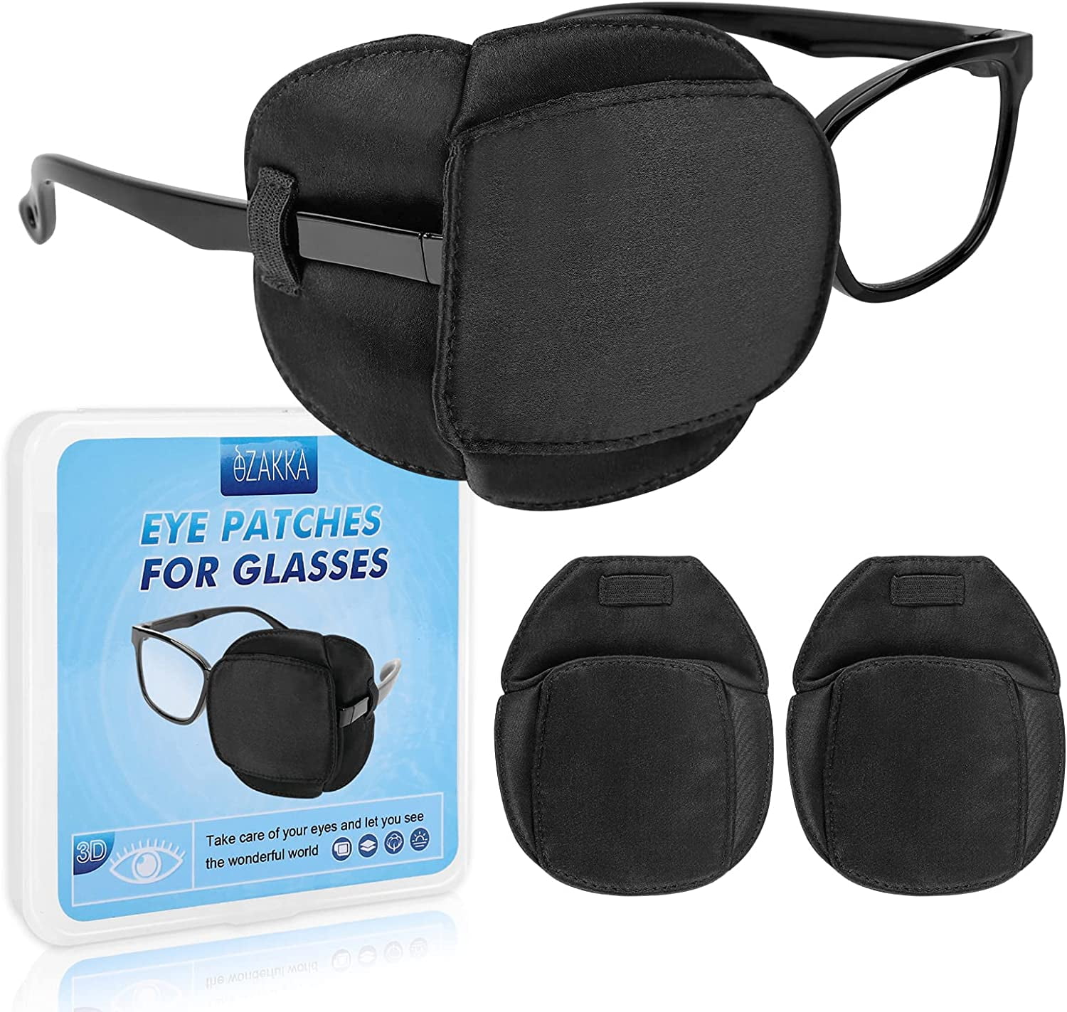 eZAKKA Eye Patches for Adults Kids, 2 Pcs Medical Left Right Silk Eye