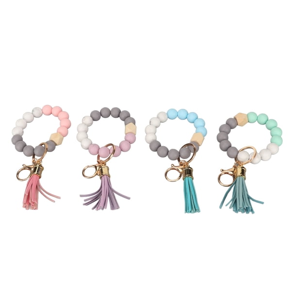 Llavero pulsera borlas estilo silicona cuentas llavero pulsera 4 piezas para conducir ANGGREK Otros