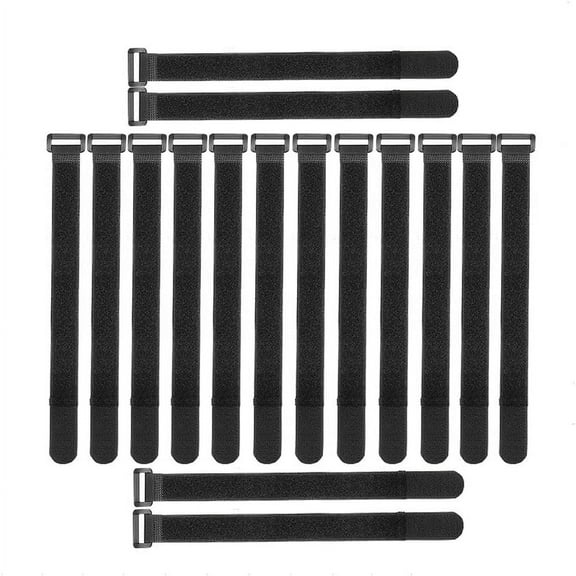 [16 Pack] Cable Straps 12 inch, Reusable Fastening Cable Ties Set, Adjustable Multipurpose Hook and Loop Securing Cinch Straps for Cord Management (1 inch Wide) by