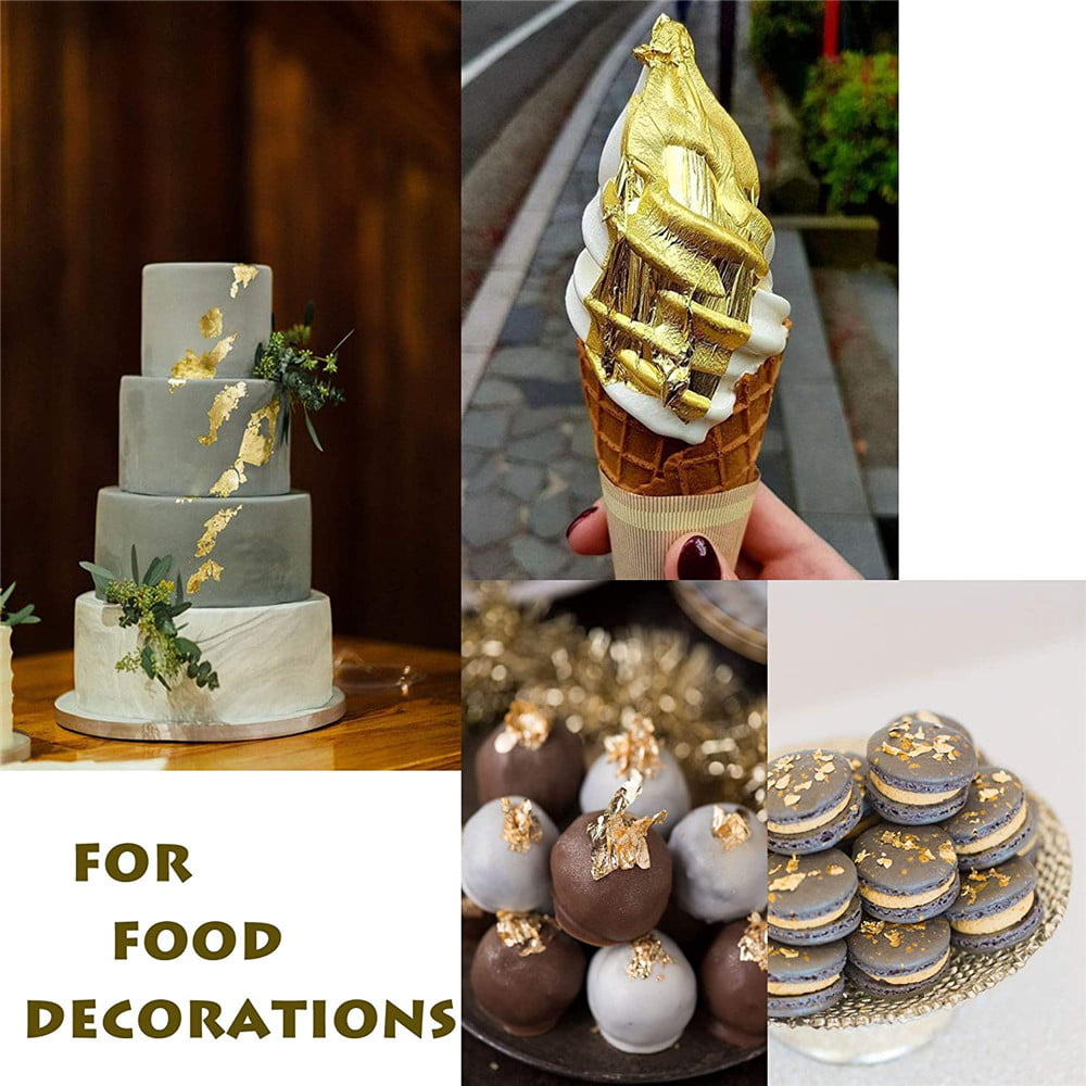 24K Pure Gold Leaf Edible Gold Foil Sheets for Cake Decoration Arts Cr –  AOOKMIYA