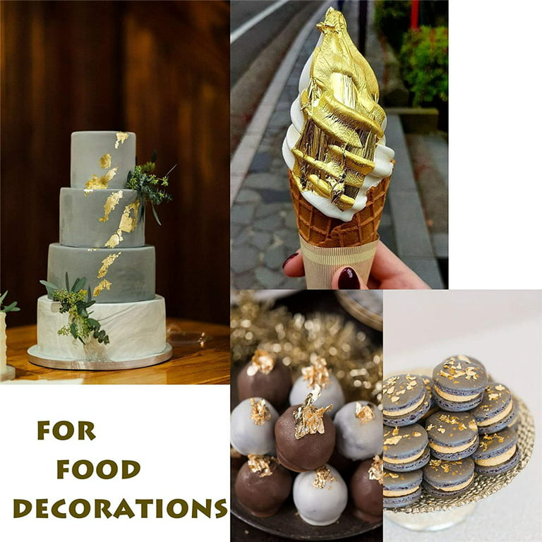 Edible 24K Gold Foil Leaf Sheets, 30 Sheets Real Gold Leaf Leafing Sheets  Foil Paper for Cake Chocolates Decorating Bakery Pastry Cooking Beauty