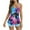 #Blue, variant on Xixinqiwan Women's and Plus Summer Swimwear,Women's Tankini Bathing Suits Two-Piece Tummy Control Swim Dress High Waist Printing Padded Swimsuits with Boyshorts Blue 2XL