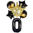 thumbnail image 1 of 6 unidades/juego de globos de aluminio con número de corona de oro negro, decoración de fiesta de cumpleaños para niños y adultos XianweiShao 8390611307653, 1 of 1