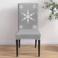 thumbnail image 5 of Chair Covers for Dining Room Set of 4,Christmas White Snowflakes Stretch Seat Protector Removable Washable Chairs Slipcovers for Kitchen Banquet Wedding Hotel,Winter Snow Seamless on Gray, 5 of 6