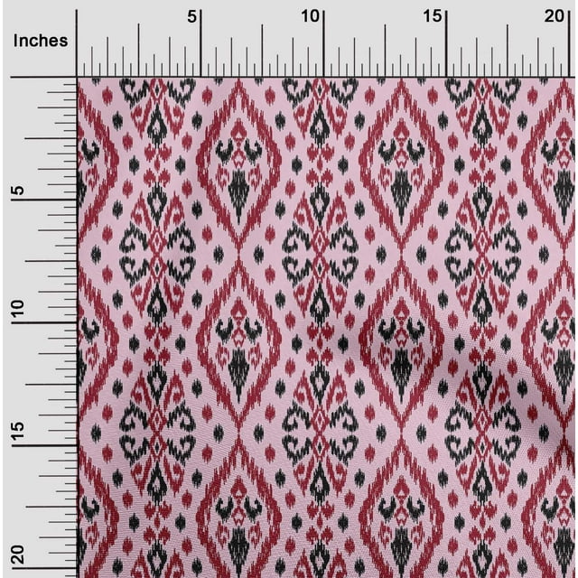 oneOone Viscose Jersey Fabric Geometric Ikat Print Sewing Fabric BTY 60 Inch Wide