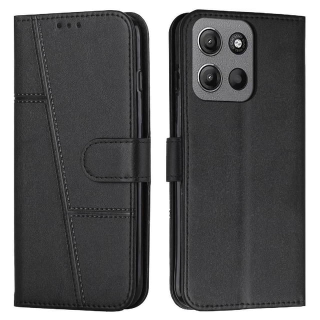 Funda Flip para FOXDOCK Motorola Moto G15 – Carcasa delgada y resistente a impactos con soporte para uso diario y profesional