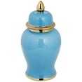 thumbnail image 3 of Kensington Hill Nirvana Turquoise and Gold 2-Piece Porcelain Jar Set with Lids, 3 of 9