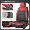 thumbnail image 5 of Coverado Luxury Leather Car Seat Covers Full Set 5 Seats, Automotive Front and Rear Mesh Seat Covers for SUV Sedan Truck, Black & Red, 5 of 6