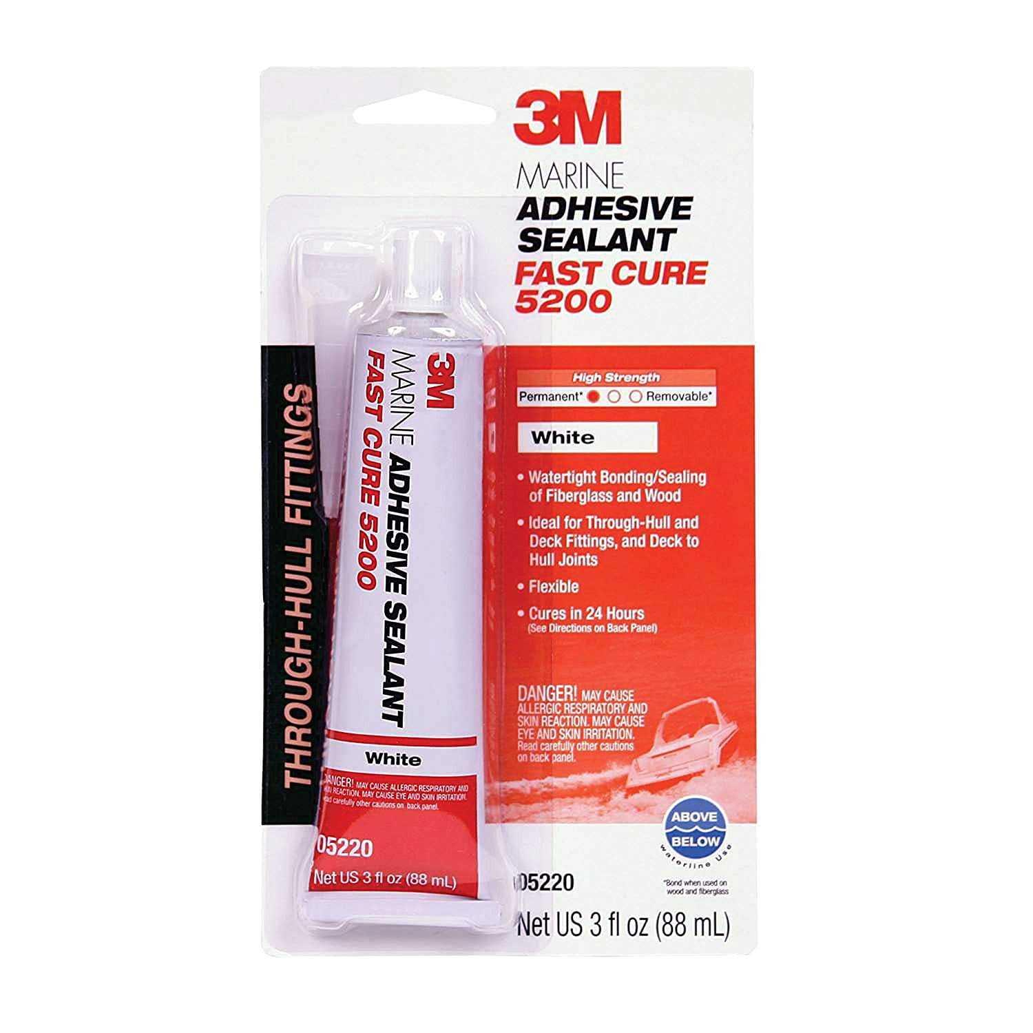 05220 Marine Adhesive Sealant 5200 Fast Cure 3 Oz White 3m Marine Adhesive Sealant 5200 Is Extremely Strong Retains Its Strength Above Or Below Water Line By 3m Walmart Com