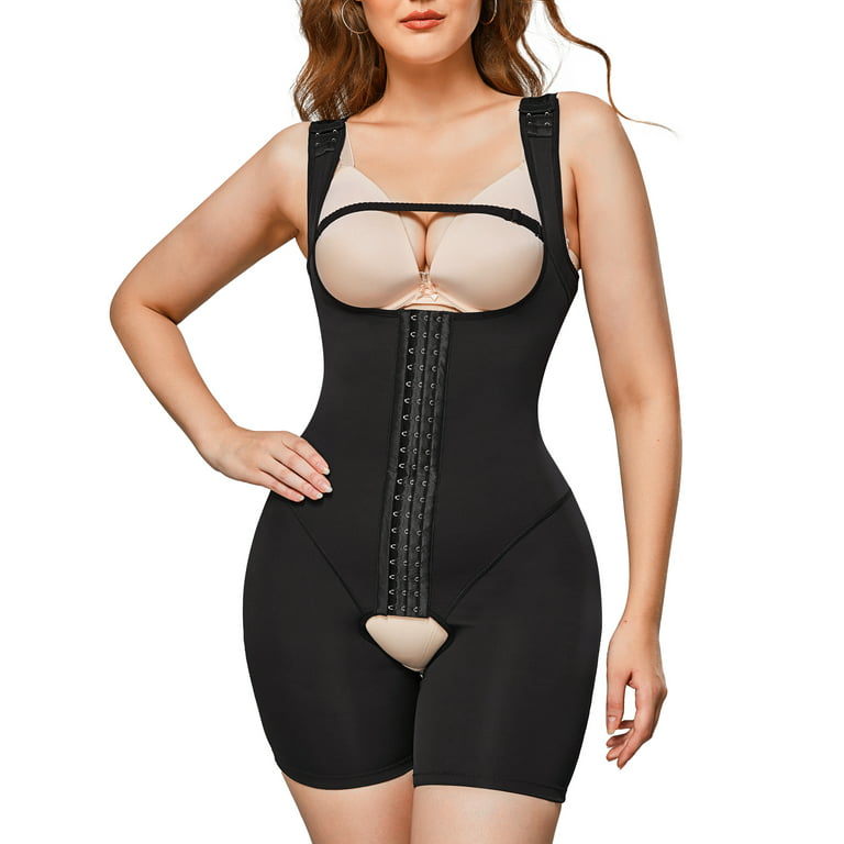 Gotoly Women's Waist Trainer Bodysuit Butt Lifter Tummy Control Shapewear  Hi-waist Thigh Slimmer Full Body Shaper Open Bust (Black 3X-Large) 