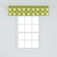 thumbnail image 2 of Ambesonne Fruit Window Valance, Sliced Fresh Fruits Pattern Green Toned Cartoon Oranges, Curtain Valance for Kitchen Bedroom Decor with Rod Pocket, 54" X 12", Yellow Green Apple Green, 2 of 3