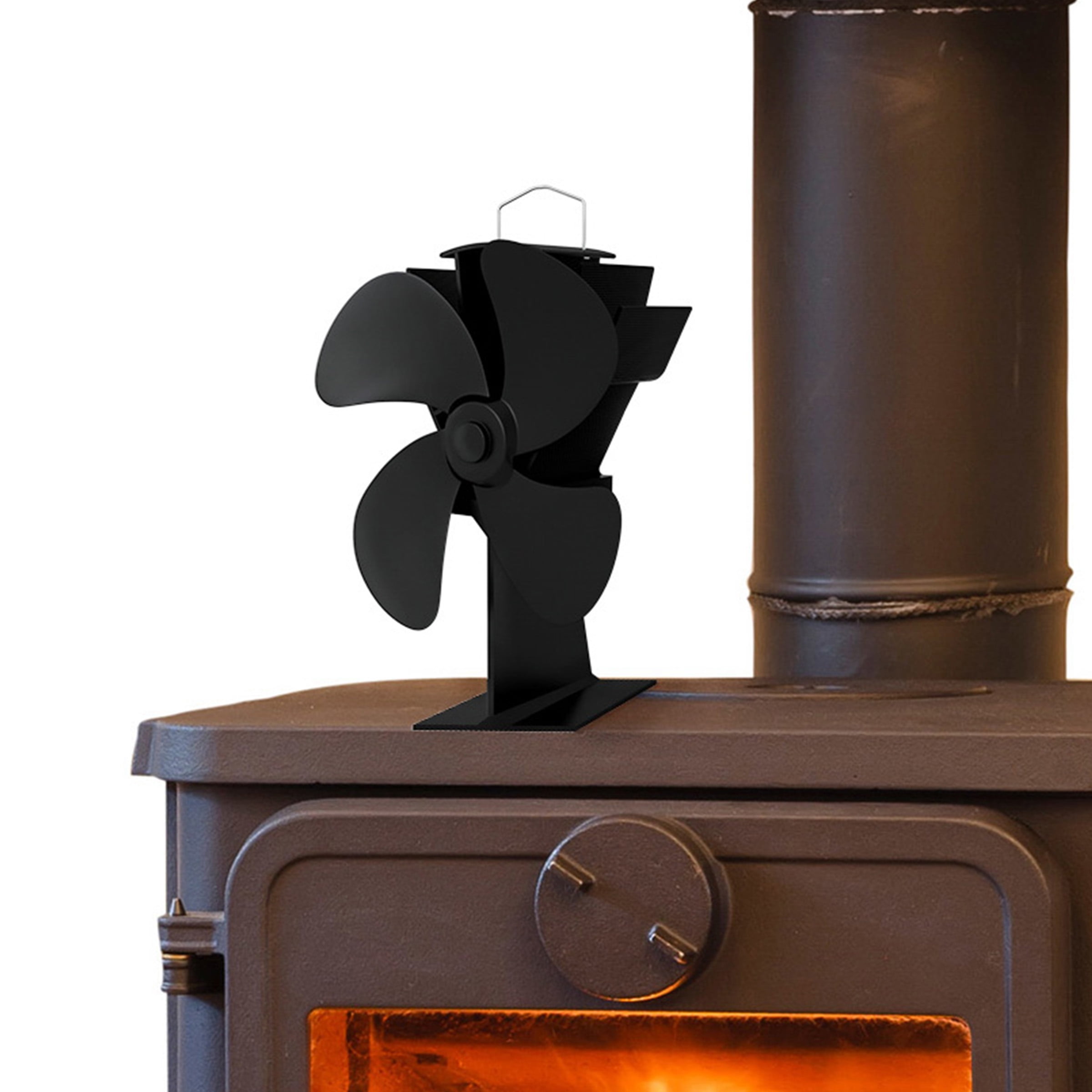 for Wood Stove/Pellet/Log Burner/Fireplace Wood Stove Fan JIGUOOR 5 Blades Fireplace Fan Heat Powered Stove Fan with Designed Silent Operation Circulating Warm Air Saving Fuel Efficiently