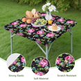 thumbnail image 4 of Pioneer Flower Floral Print Pattern Square Fitted Tablecloth with Elastic Edge,Square Table Cover,Washable Elastic Table Cover for Home Kitchen Party Decor 36"x36", 4 of 6