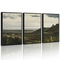thumbnail image 2 of Drsoum Vintage 16x24in3pcs Black Framed Landscape Wall Art Wilderness Mountain Retro Classic Farmhouse Paints Rustic, 2 of 7
