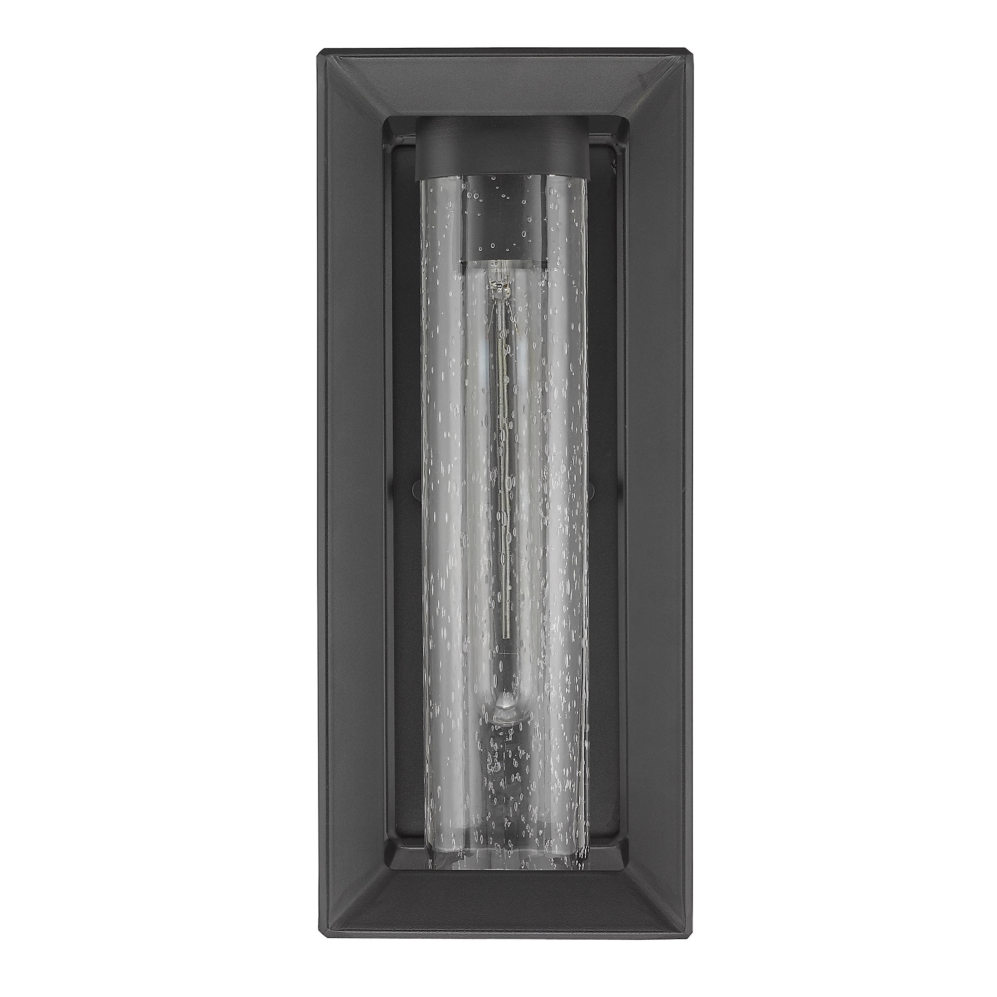 Samson Modern Black Wall Sconce - Outdoor with Clear Shade